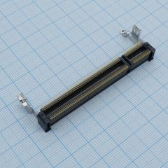 Разъем DDR, DIMM, Шаг: 0.6 мм; Контакты: 200; Монтаж: поверхностный; Расположение: угловое