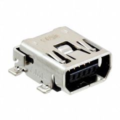 Разъем Mini USB тип AB, USB 2.0, розетка, 5 вывод(-ов), Поверхностный Монтаж (SMD), Прямой Угол