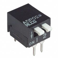 Переключатель DIP 2 группы 0.1А 24В шаг 2.54mm