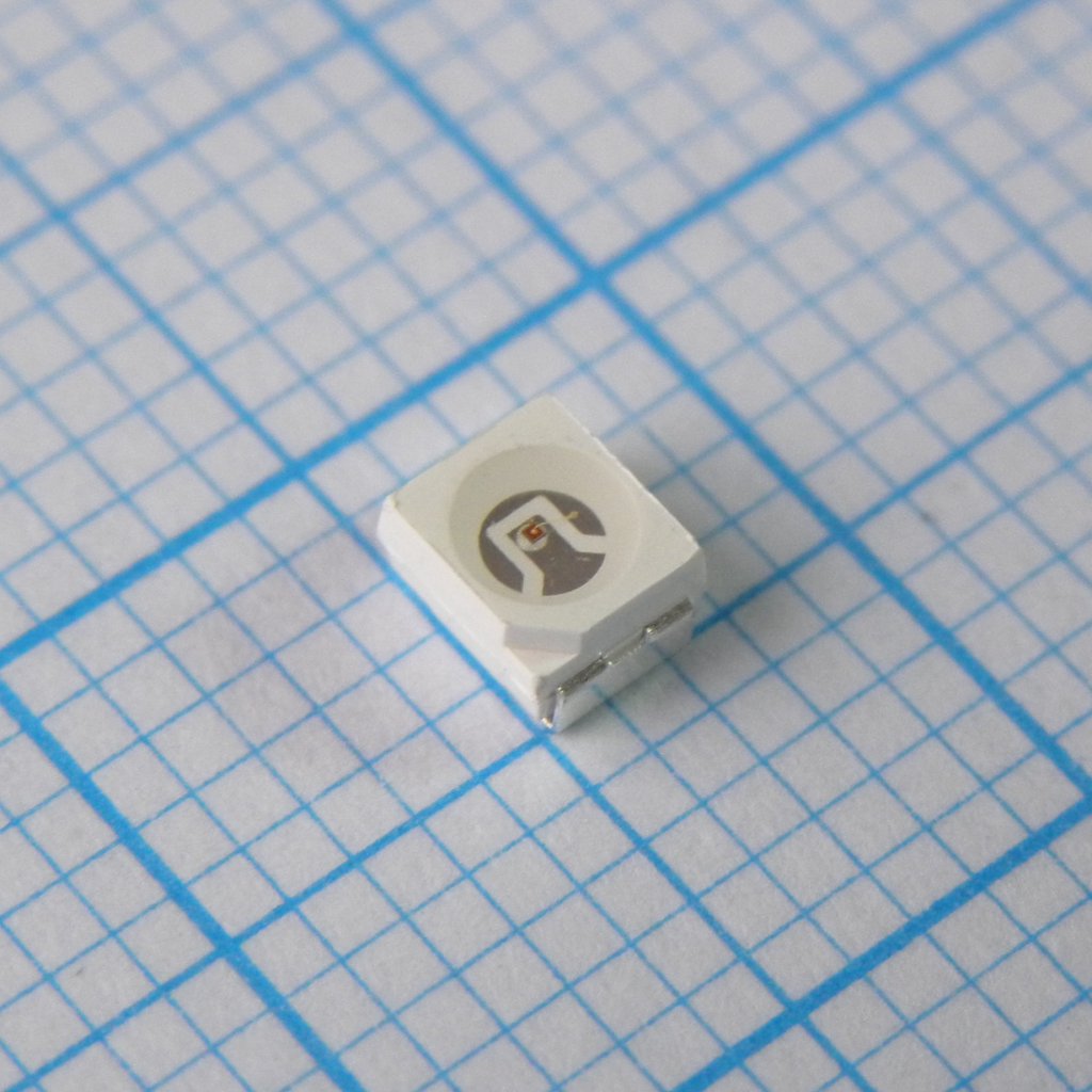 Светодиод smd 3,5х2,8мм/красный/625нм/600мкд/прозрачный/120°