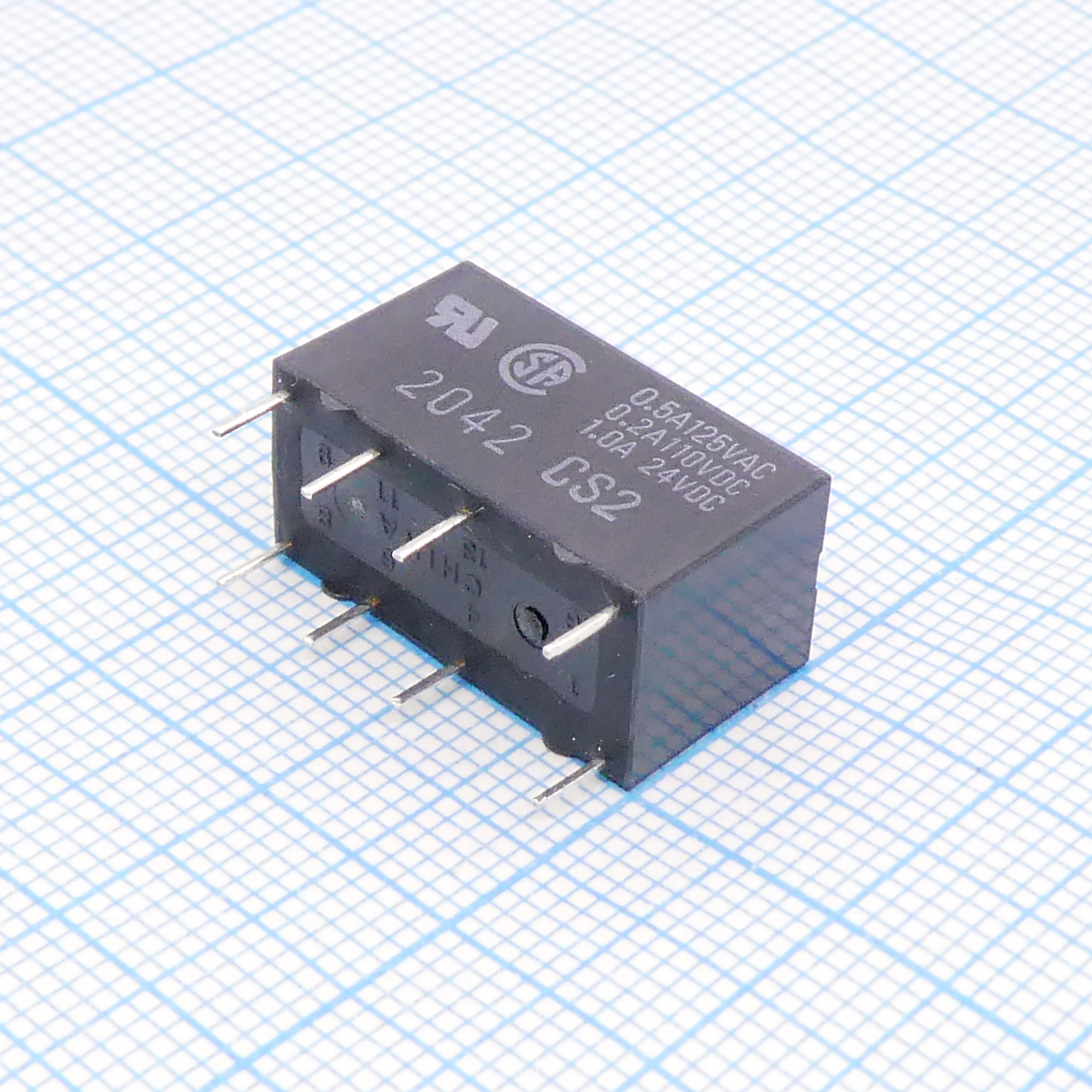 Signal Relay 12VDC 1A DPDT(20.5x10.1x11.5)mm THT