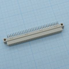 Разъем (розетка)  DIN 41612 тип B 64pin (2х32), шаг 2.54мм двухрядный угловой  (ряд АB)