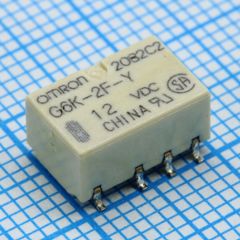 Сигнальное реле 1A DPDT (две контактных группы-два направления) катушка 12В  (10х7х5.2мм) для поверхностного монтажа