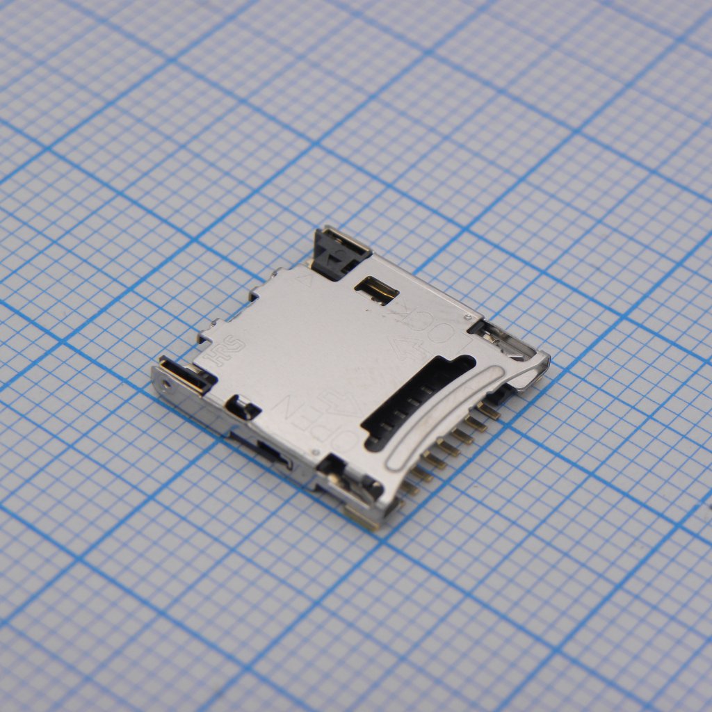 8 Position SMT Right Angle Gold Finish Micro SD Card Connector