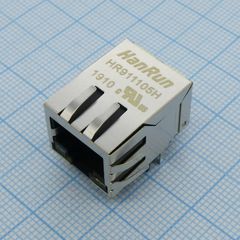 Разъём RJ45 Tab down 0.85 inch, TX 1CT:1CT RX 1CT:1CT LED: G/Y