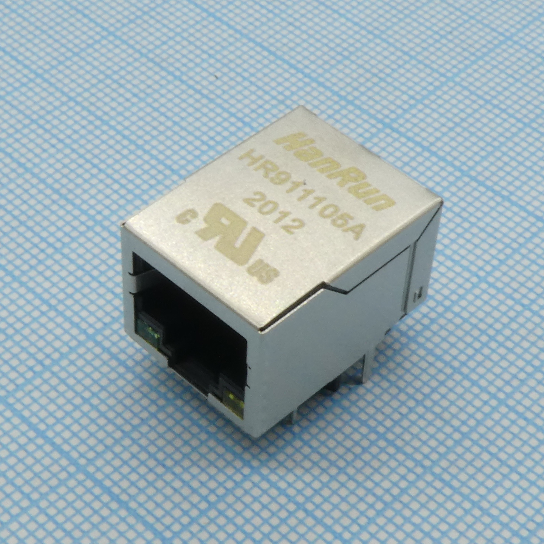 Гнездо RJ45 на плату 0.85 inch, TX 1CT:1CT RX 1CT:1CT встроенный светодиод зеленый /желтый