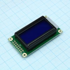 ЖКИ знакосинтезирующий 8 x 2, STN Синий Негативный/прозрачный светодиодная подсветка Белая, питание 5В, -20...70°C