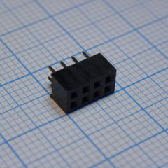 Гнездо на плату 2x4 конт., шаг 2.00мм, высота 4.3мм, позолоч.