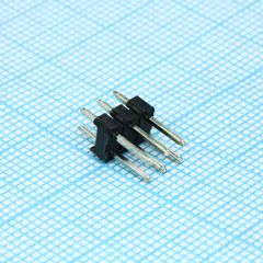 Соединитель штыревой, вилка на плату двухрядная прямая 6pin(2x3), шаг 2.54мм
