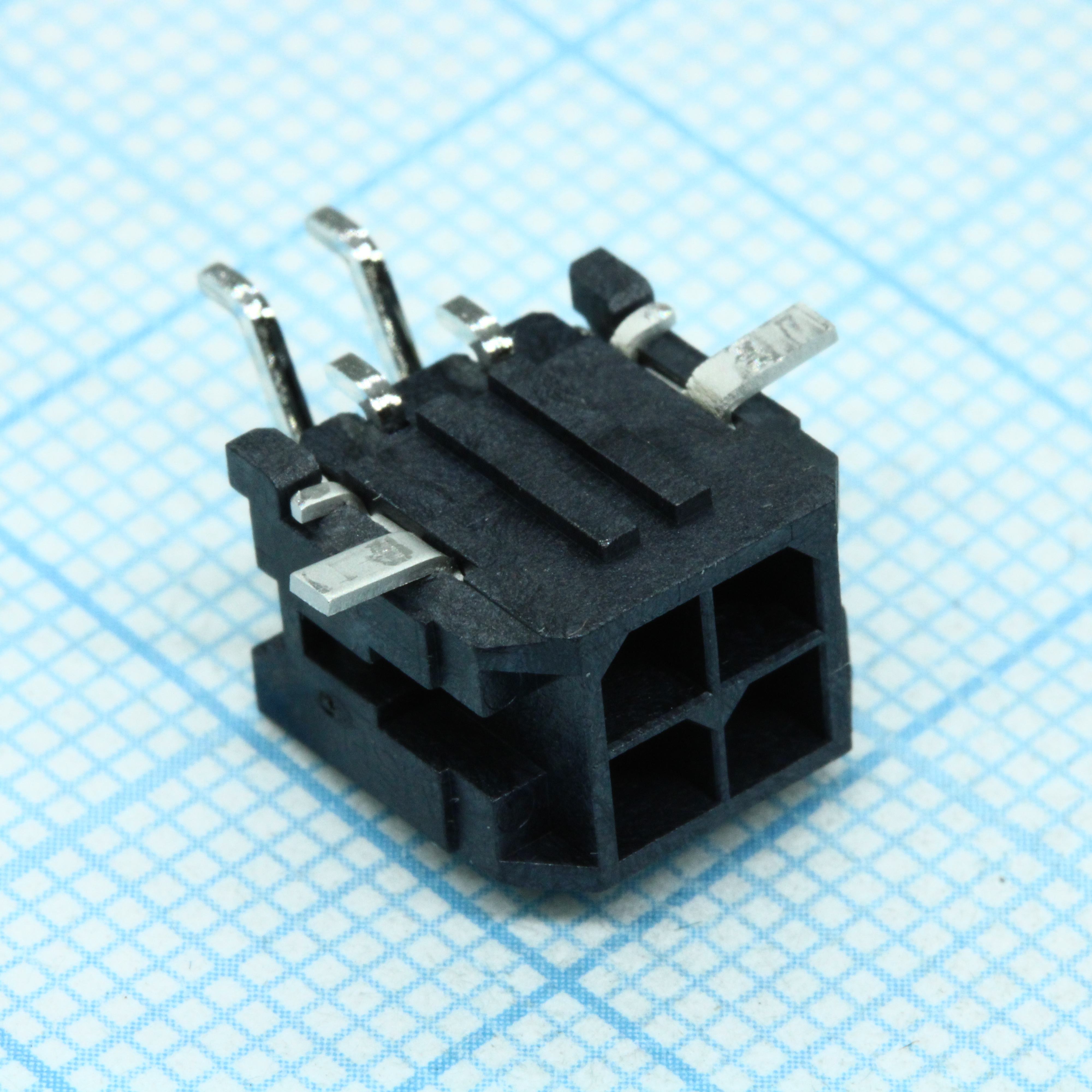 Разъем типа провод-плата, 3 мм, 4 контакт(-ов), Штыревой Разъем, Серия MICRO-FIT HDR ASSY угловой для поверхностного монтажа лента на катушке