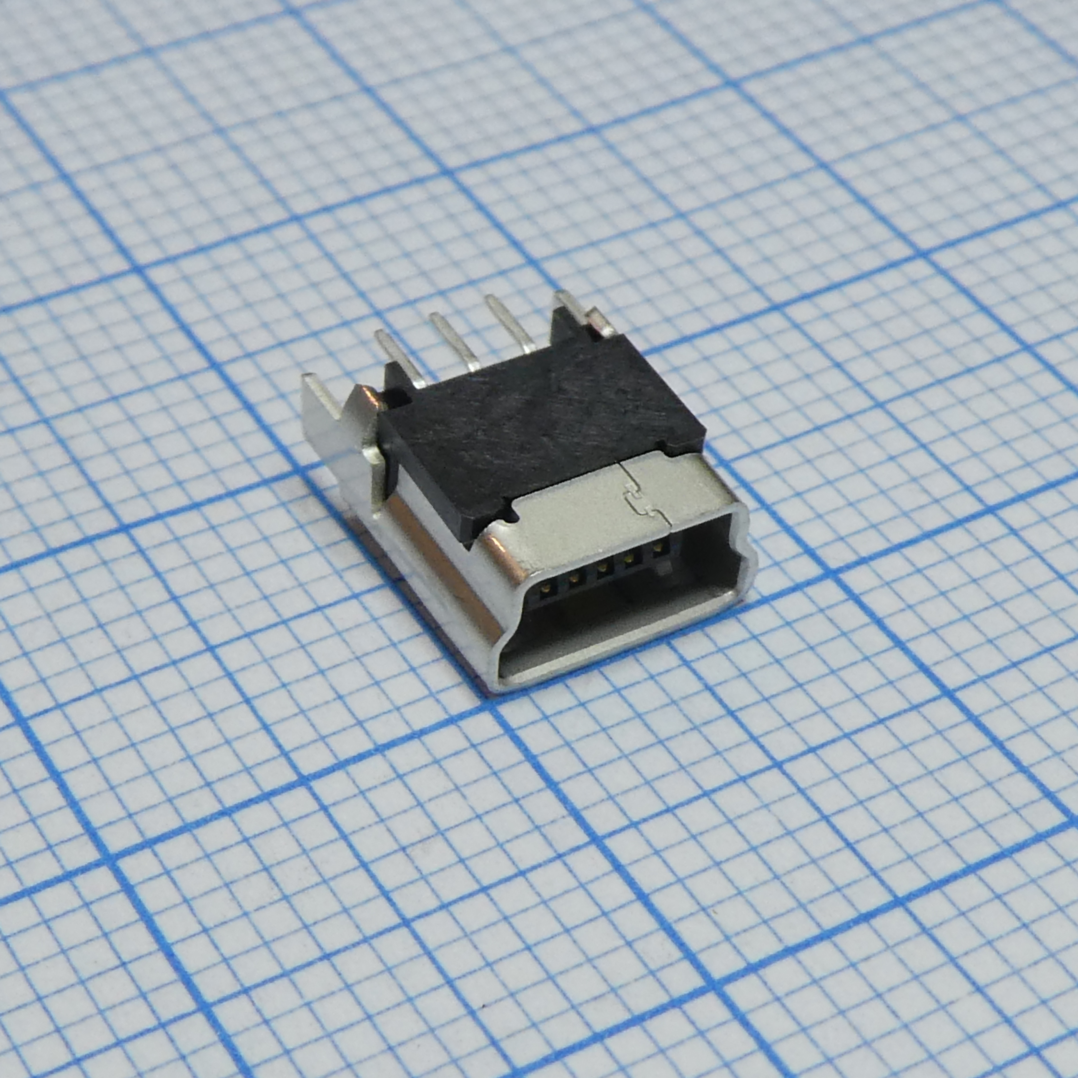 Разъем Mini USB тип B, USB 2.0, розетка, 5 выводов, Монтаж в Сквозное Отверстие