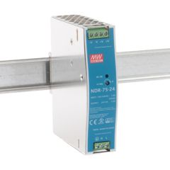Преобразователь AC-DC на DIN-рейку  77Вт, вход 90…264V AC, 47…63Гц /127…370В DC, выход 24В/3.2A, рег. вых 24…28В, изоляция 3000В AC, в кожухе  32х125.2х102мм, -20…+60°С