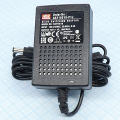 AC-DC, 18Вт, вход 85...264B AC 47...63 Гц,, выход 18B/1A, изоляция 3000В AC, 79x54x33мм, -30...+70°С, выходной разъем 11, диам. 5.5х2.1мм