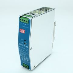 Преобразователь AC-DC на DIN-рейку  77Вт, вход 90…264V AC, 47…63Гц /127…370В DC, выход 48В/1.6A, рег. вых 48…55В, изоляция 3000В AC, в кожухе  32х125.2х102мм, -20…+60°С
