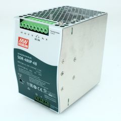 Преобразователь AC-DC на DIN-рейку  480Вт, выход 48В/0...10A, рег.вых=48...55В, вход 90…264VAC, 47…63Гц / 127…370VDC, изоляция 3000V AC, в кожухе : 85.5х125.2х128.5мм, -25…+70°С, возможность параллельного подключения