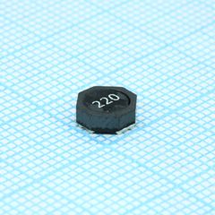 Катушка индуктивности SMD проволочная, на ферритовом сердечнике, экранированная 22мкГн ±30% 100кГц 12Q-добротность феррит 1.6A 0.13Ом автомобильгого применения лента на катушке