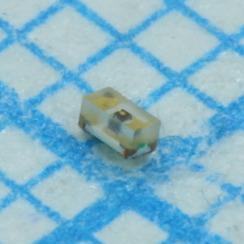 Светодиод smd 2х1,25мм/желтый/590нм/15мкд/прозрачный/130°