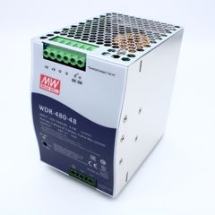 Преобразователь AC-DC на DIN-рейку  480Вт, вход 180…550V AC, 47…63Гц /254…780V DC, выход 48В/0…10A, рег. вых=48…55В, изоляция 3000В AC, в кожухе  85.5х125.2х128.5мм, -30…+70°С
