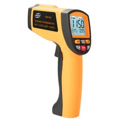 Инфракрасный термометр (пирометр) диапазон измерения температуры -30~1150°C с лазерным прицелом и изменяемым коэффициентом эмиссии, оптическое разрешение 20:1