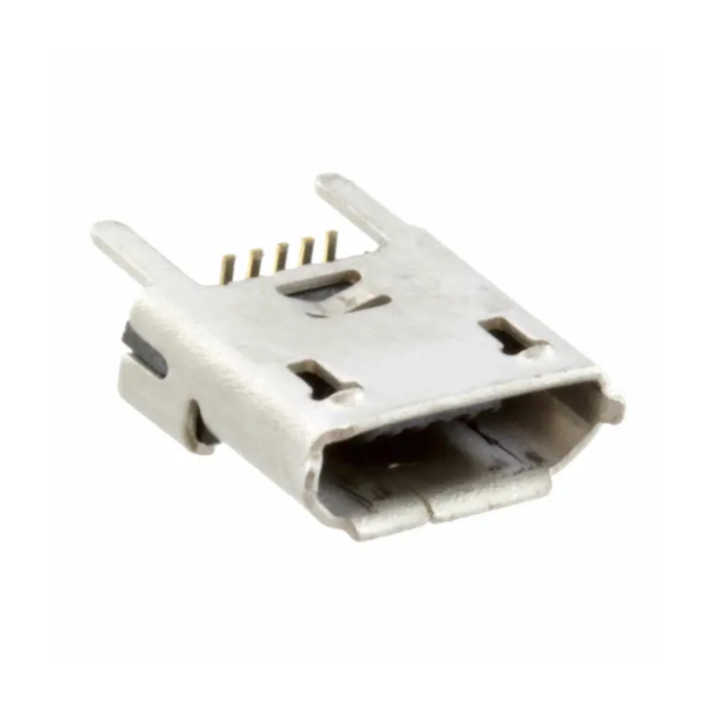 Разъем Micro USB тип B, USB 2.0, розетка, 5 вывод(-ов), Поверхностный Монтаж, Вертикальный