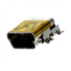 Разъем Mini USB тип B, USB 2.0, розетка, 5 вывод(-ов), Поверхностный Монтаж, Прямой Угол