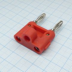 Штекер сдвоеннный / BANANA PLUG красный
