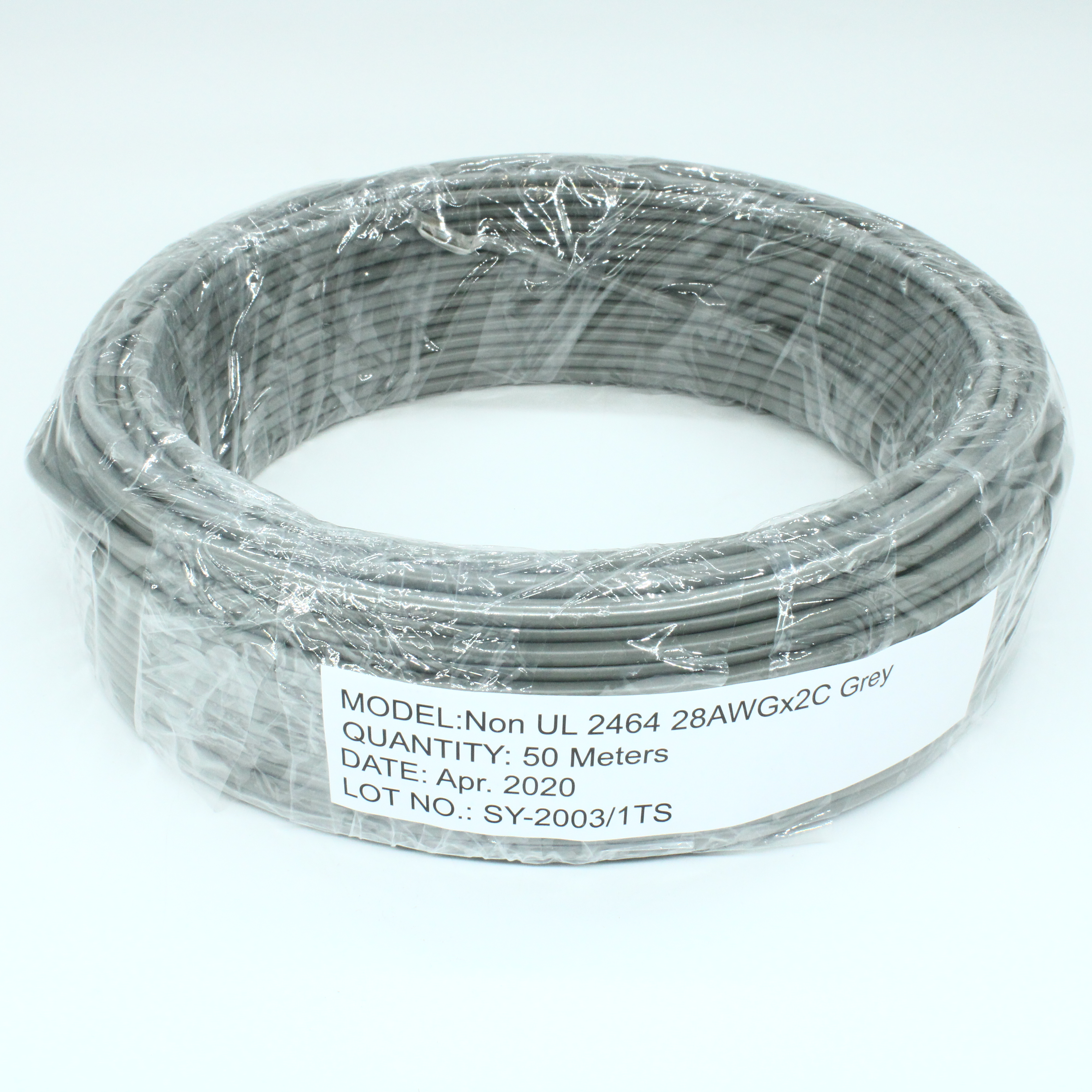Кабель коммуникационный  2 провода, бухта 50м, экранированный, 28AWG,серый, цена за 1м.