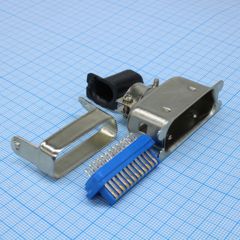 Разъем Centronics, вилка 24 контакта на кабель, синий изолятор