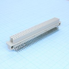 Разъем (розетка)  DIN 41612 тип C 96pin (3х32), шаг 2.54мм трехрядный угловой (ряд АBС)