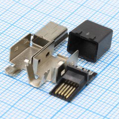 Разъем Mini USB B вилка 5 контактов на кабель под пайку