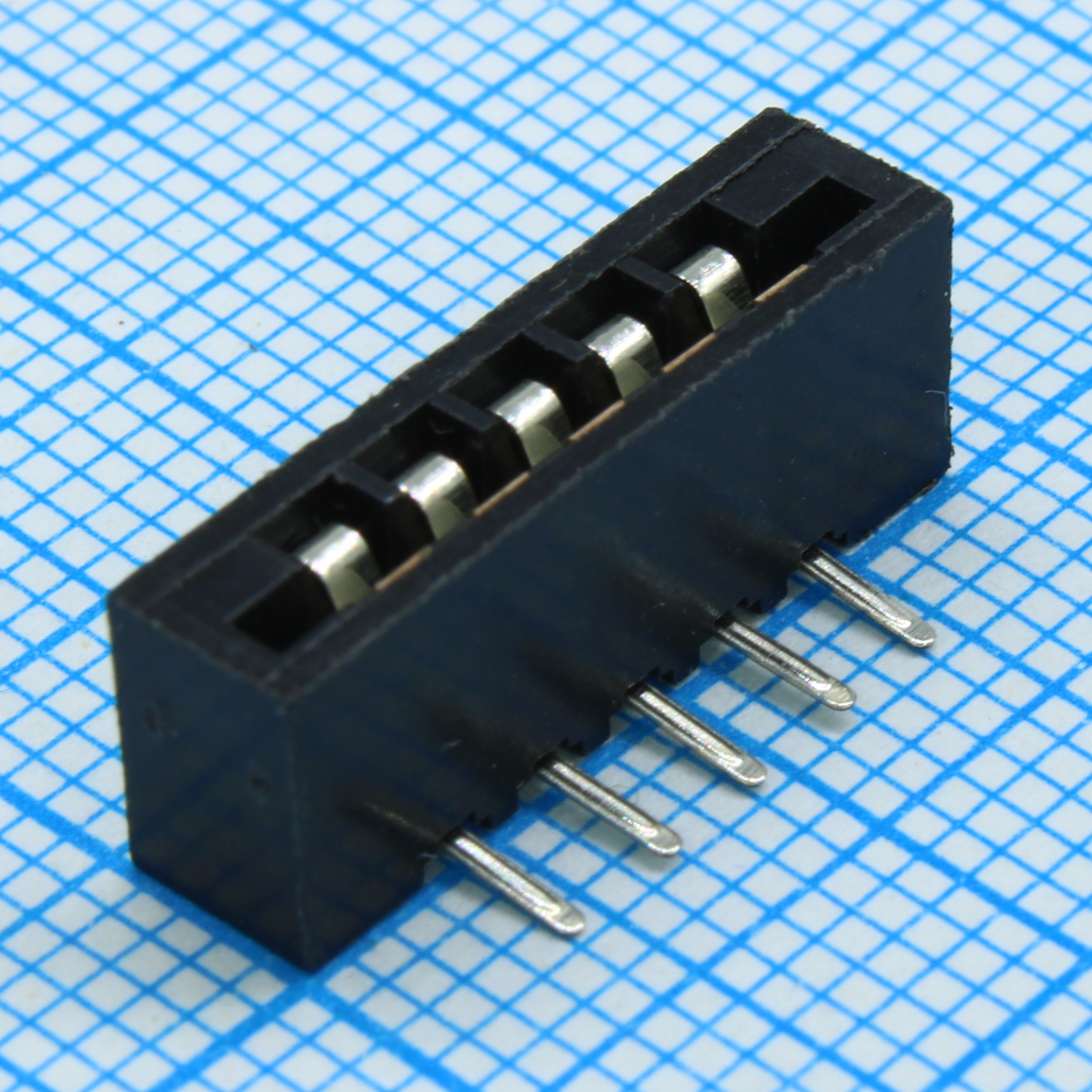 FPC разъем для шлейфа на плату угловой 5pin, шаг 2.54мм