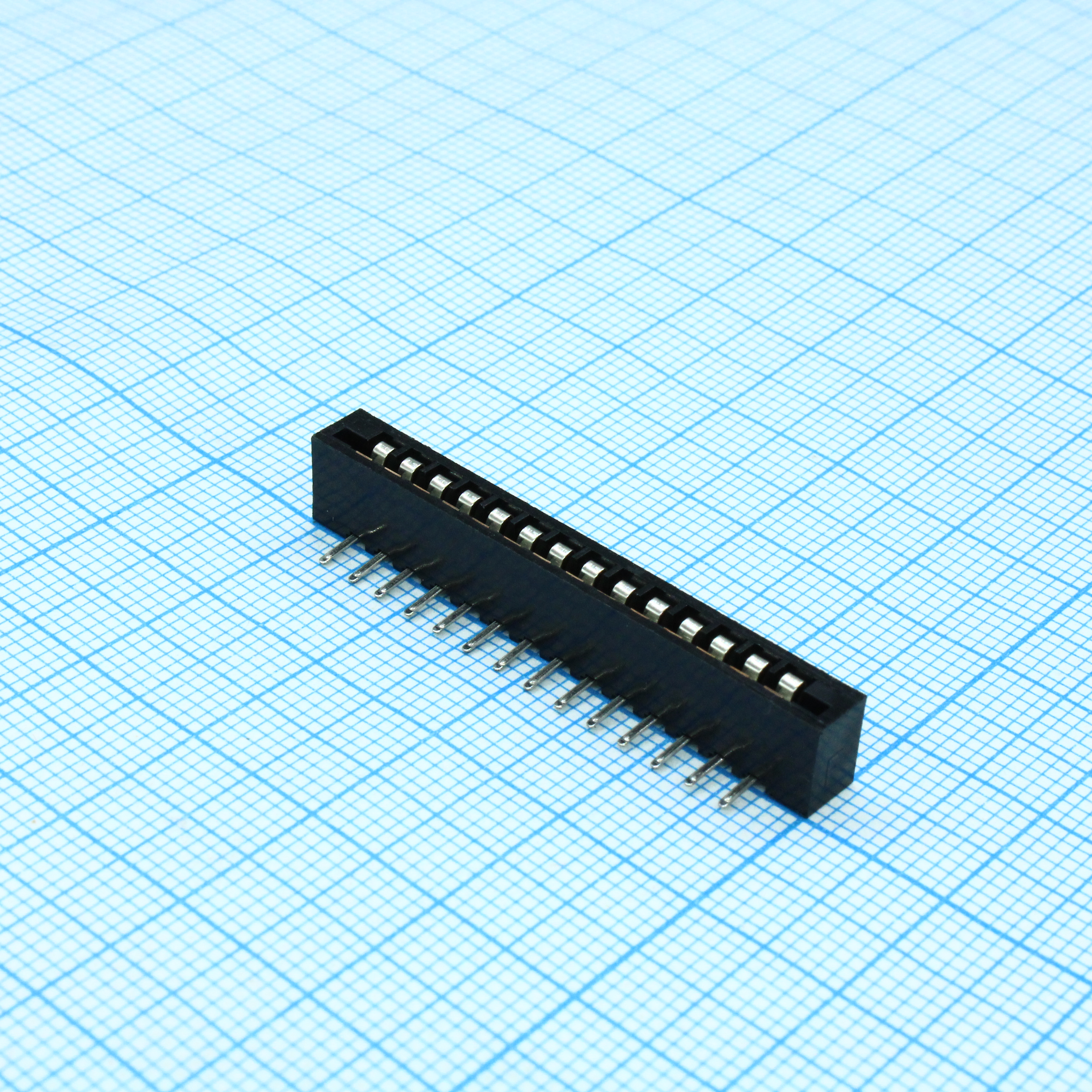 FPC разъем для шлейфа на плату угловой 14pin, шаг 2.54мм
