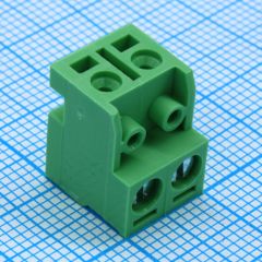 Винтовой клеммный блок с защитой провода, 2 контакта. Серия DG332W-5.0