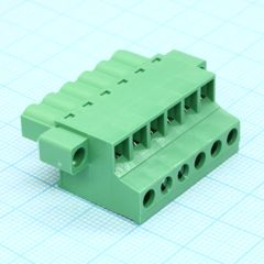 Блок соединительный 6 контактов шаг 5.08мм зеленый