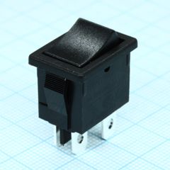 Выключатель клавишный 6А 250В ON-OFF 4 Pin -черный-