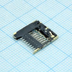 Гнездо памяти Micro SD Card M 8 контактов 1.1мм угловое для поверхностного монтажа ток контакта 0.5A лента на катушке