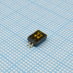 DIP переключатель 2 группы SMD монтаж шаг 1.27мм 0.025А 24В с плёнкой на ленте