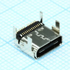 Разъем USB экранированный тип C, угловой для поверхностного монтажа