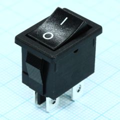 Выключатель клавишный 6А 250В ON-OFF 4 Pin -черный-