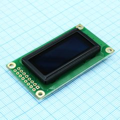 OLED символьный 8х2 (0802А), желтый, 8-битный паралл. интерфейс 6800, VDD = 3.0 ... 5.3 В, -40...+80С