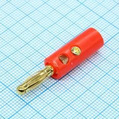 Штекер BANANA PLUG  красный (зол.)