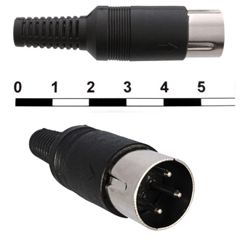 Разъем DIN 7, вилка на кабель 3pin, 1А