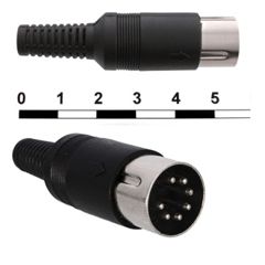 Разъем DIN 7, вилка на кабель 7pin, 1А