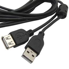 Кабель удлинитель USB AF - USB AM, 1.8 м черный