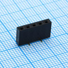 гнездо на плату однорядное 1х5 шаг 2,54 SMD