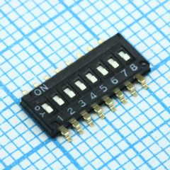 Переключатель DIP 8 групп 0.025А 24В утопленный движок