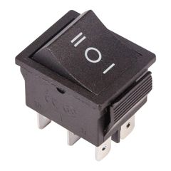 Выключатель клавишный с нейтралью ON-OFF-ON (6c) 15А 250В