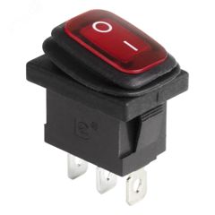 Выключатель клавишный ON-OFF с подсветкой и влагозащитой IP54 (3c) 6А 250В