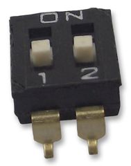 Переключатель DIP 2 группы 0.025А 24В для поверхностного монтажа 1000 циклов шаг 2.54мм