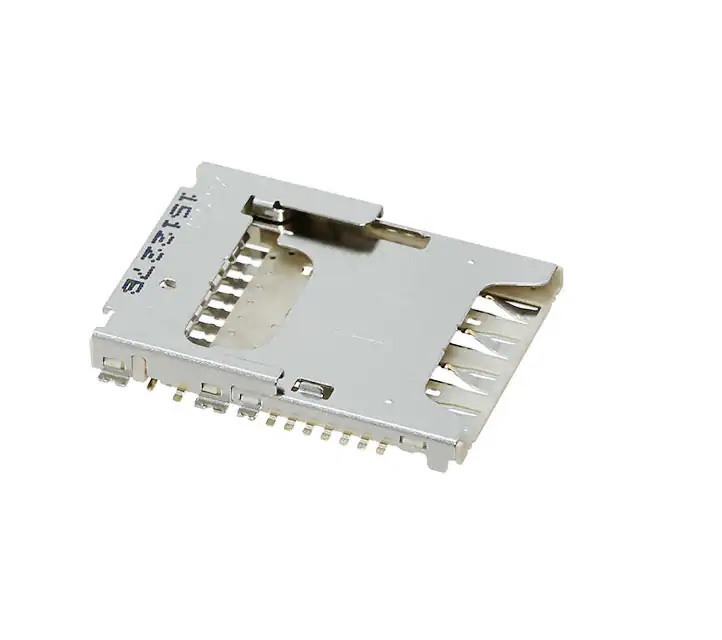 Conn Micro SD/Micro SIM Combo Connector M 8/8 POS 1.1mm/2.54mm Solder RA SMD microSDї 0.5A/Contact T